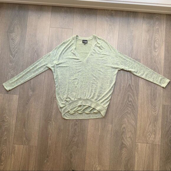 Aritzia Wilfred Free Devinette V-Neck Long Sleeves Heathered Shirt Green Size XS - Picture 7 of 16